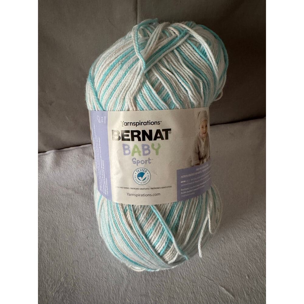 Bernat Baby Sport Popsicle Blue Ombre Yarn 9.8 oz 1004 Yards 100% Acrylic, New - Picture 4 of 4